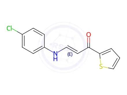 Chemical structure of (E)-3-(4-Chloroanilino)-1-(2-thienyl)-2-propen-1-one