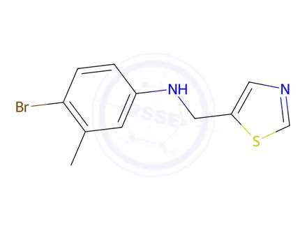 Chemical structure of 4-Bromo-3-methyl-N-(thiazol-5-ylmethyl)aniline