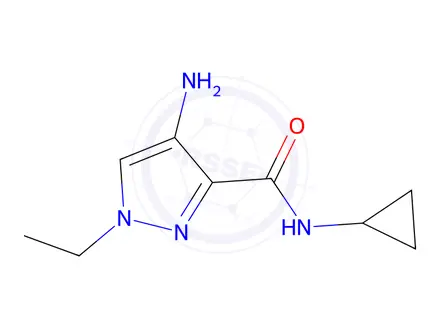 Chemical structure of 4-Amino-N-cyclopropyl-1-ethyl-1H-pyrazole-3-carboxamide