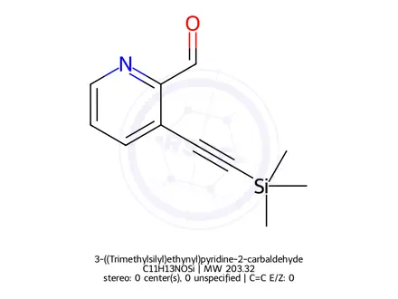 Chemical structure of 3-((Trimethylsilyl)ethynyl)pyridine-2-carbaldehyde
