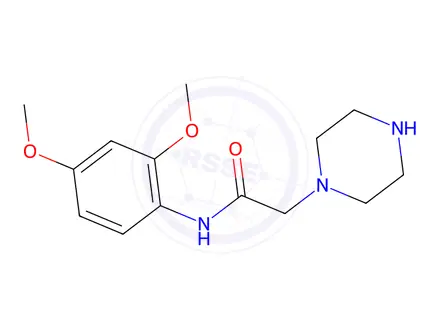 Chemical structure of N-(2,4-Dimethoxyphenyl)-2-piperazin-1-ylacetamide dihydrochloride