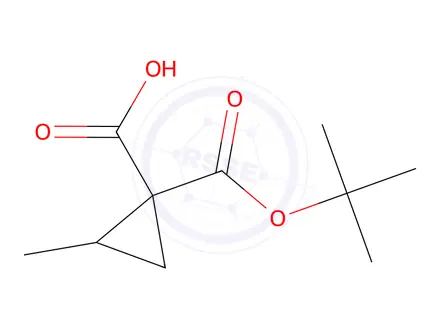Chemical structure of 1-[(tert-Butoxy)carbonyl]-2-methylcyclopropane-1-carboxylic acid