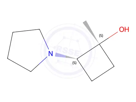 Chemical structure of (1S,2S)-1-Methyl-2-(pyrrolidin-1-yl)cyclobutan-1-ol