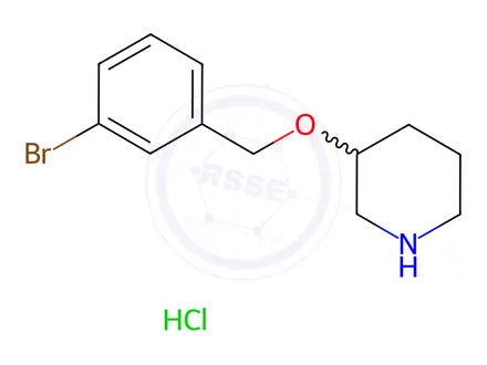 Chemical structure of 3-[(3-Bromobenzyl)oxy]piperidine hydrochloride