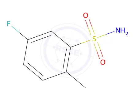 Chemical structure of 5-fluoro-2-methylbenzene-1-sulfonamide