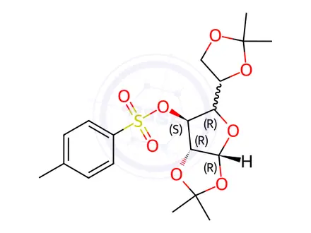 Chemical structure of 1,2:5,6-Di-O-isopropylidene-3-O-p-toluenesulfonyl-α-D-allofuranose