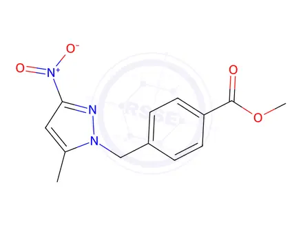 Chemical structure of Methyl 4-((5-methyl-3-nitro-1h-pyrazol-1-yl)methyl)benzoate