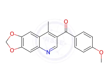 Chemical structure of (4-Methoxyphenyl)(8-methyl-[1,3]dioxolo[4,5-g]quinolin-7-yl)methanone