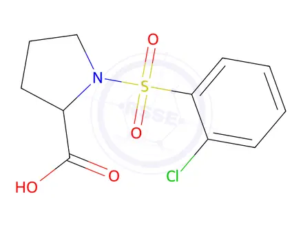 Chemical structure of 1-[(2-Chlorophenyl)sulfonyl]-2-pyrrolidinecarboxylic acid