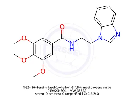 Chemical structure of N-[2-(1H-Benzimidazol-1-yl)ethyl]-3,4,5-trimethoxybenzamide