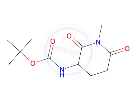Chemical structure of tert-Butyl (1-methyl-2,6-dioxopiperidin-3-yl)carbamate