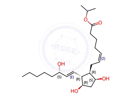 Chemical structure of (Z)-Isopropyl 7-((1R,2R,3R,5S)-3,5-dihydroxy-2-((S,E)-3-hydroxyoct-1-en-1-yl)cyclopentyl)hept-5-enoate