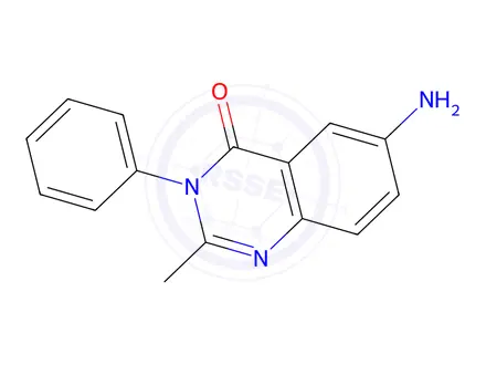 Chemical structure of 6-Amino-2-methyl-3-phenyl-3,4-dihydroquinazolin-4-one
