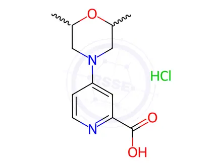 Chemical structure of 4-(2,6-Dimethylmorpholin-4-yl)pyridine-2-carboxylic acid hydrochloride