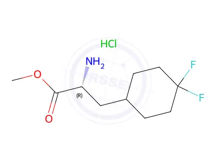 Chemical structure of Methyl (R)-2-amino-3-(4,4-difluorocyclohexyl)propanoate hydrochloride