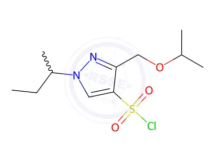 Chemical structure of 1-sec-butyl-3-(isopropoxymethyl)-1H-pyrazole-4-sulfonyl chloride