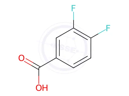Chemical structure of 3,4-difluorobenzoic acid