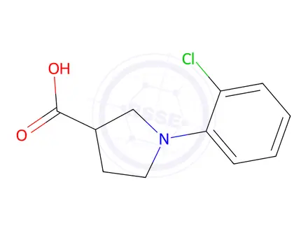 Chemical structure of 1-(2-chlorophenyl)pyrrolidine-3-carboxylic Acid