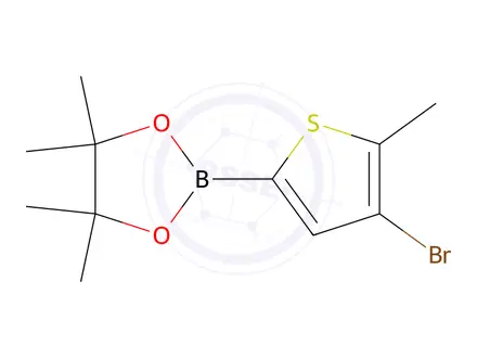 Chemical structure of 2-(4-Bromo-5-methylthiophen-2-yl)-4,4,5,5-tetramethyl-1,3,2-dioxaborolane
