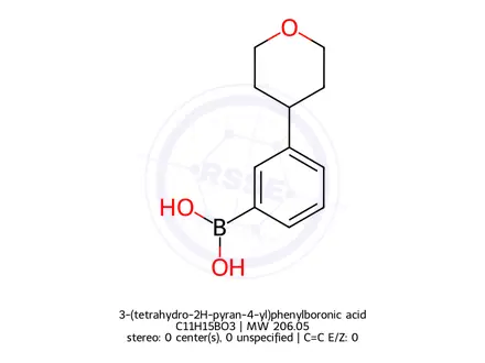 Chemical structure of (3-(Tetrahydro-2H-pyran-4-yl)phenyl)boronic acid