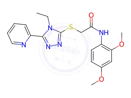 Chemical structure of N-(2,4-Dimethoxyphenyl)-2-((4-ethyl-5-(pyridin-2-yl)-4H-1,2,4-triazol-3-yl)thio)acetamide