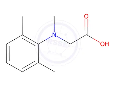 Chemical structure of N-(2,6-dimethylphenyl)-N-methylglycine