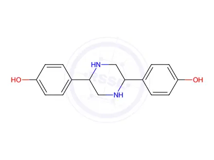 Chemical structure of 2,5-Bis(4-hydroxyphenyl)piperazine dihydrochloride