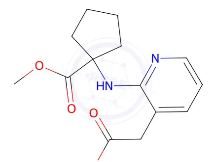 Chemical structure of 1-(3-Methoxycarbonylmethyl-pyridin-2-ylamino)-cyclopentanecarboxylic acid methyl ester