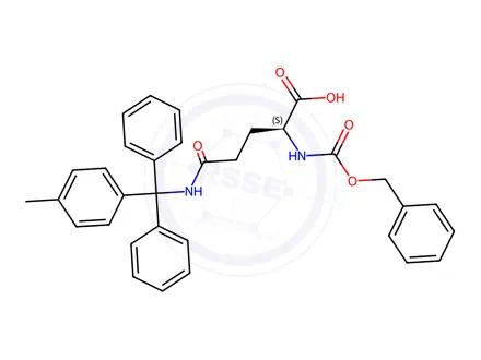 Chemical structure of Z-Gln(Mtt)-OH