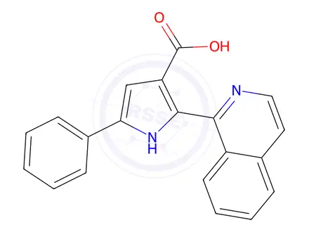Chemical structure of 2-(Isoquinolin-1-yl)-5-phenyl-1H-pyrrole-3-carboxylic acid