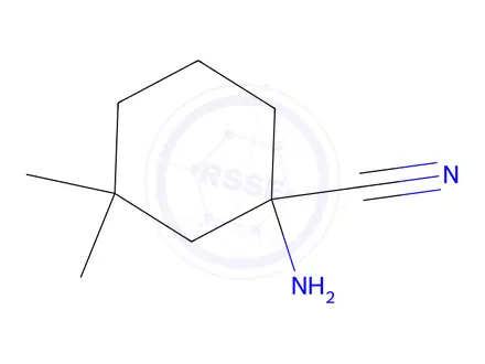 Chemical structure of 1-Amino-3,3-dimethylcyclohexane-1-carbonitrile