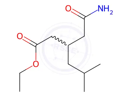 Chemical structure of Ethyl 3-(2-amino-2-oxoethyl)-5-methylhexanoate