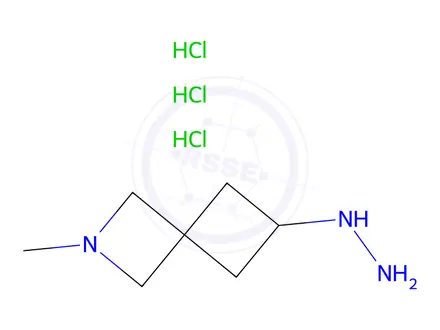 Chemical structure of 6-Hydrazinyl-2-methyl-2-azaspiro[3.3]Heptane trihydrochloride