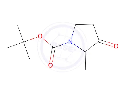 Chemical structure of tert-butyl 2-methyl-3-oxopyrrolidine-1-carboxylate