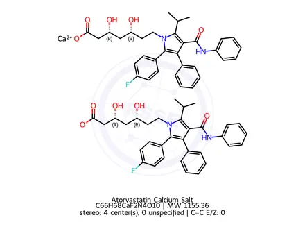 Chemical structure of Atorvastatin Calcium Salt