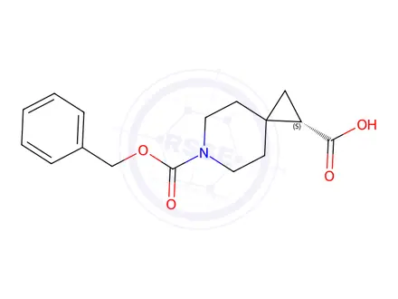 Chemical structure of (S)-6-(benzyloxycarbonyl)-6-azaspiro(2.5)octane-1-carboxylic