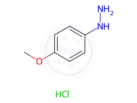 Chemical structure of 4-Methoxyphenylhydrazine hydrochloride