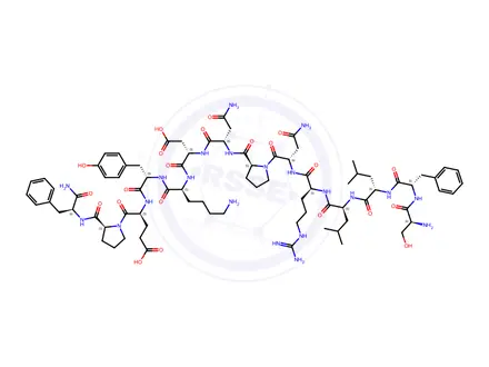 Chemical structure of H-SER-PHE-LEU-LEU-ARG-ASN-PRO-ASN-ASP-LYS-TYR-GLU-PRO-PHE-NH2