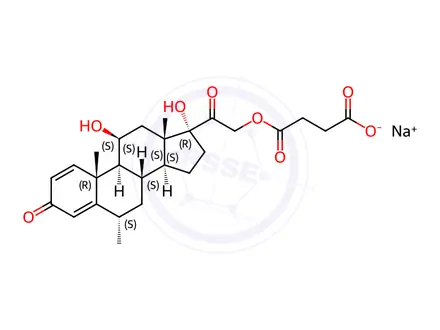 Chemical structure of 6α-Methylprednisolone 21-Hemisuccinate Sodium Salt