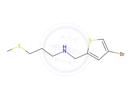Chemical structure of n-((4-Bromothiophen-2-yl)methyl)-3-(methylthio)propan-1-amine