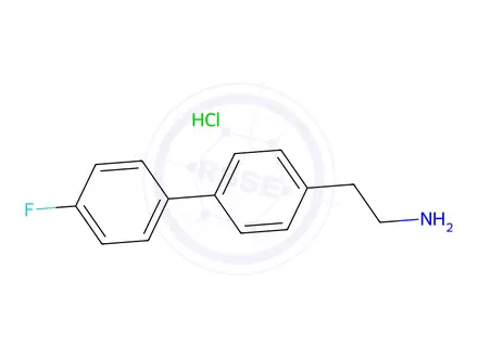Chemical structure of 2-(4’-fluorobiphenyl-4-yl)ethanamine hydrochloride