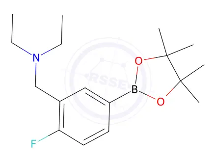 Chemical structure of N-Ethyl-N-(2-fluoro-5-(4,4,5,5-tetramethyl-1,3,2-dioxaborolan-2-yl)benzyl)ethanamine