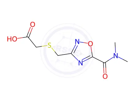 Chemical structure of [({5-[(Dimethylamino)carbonyl]-1,2,4-oxadiazol-3-yl}methyl)thio]acetic acid
