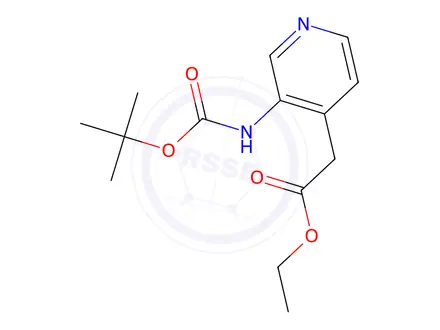 Chemical structure of Ethyl 2-(3-((tert-butoxycarbonyl)amino)pyridin-4-yl)acetate