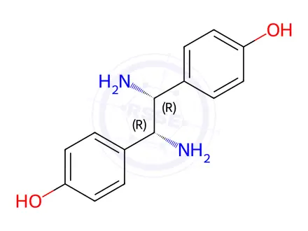 Chemical structure of (1R,2R)-(-)-1,2-Bis(4-hydroxyphenyl)ethylenediaminedihydrochloride