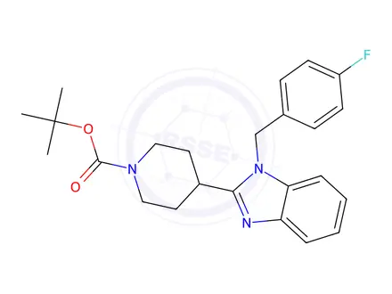 Chemical structure of 4-[1-(4-Fluoro-benzyl)-1H-benzoiMidazol-2-yl]-piperidine-1-carboxylic acid tert-butyl ester