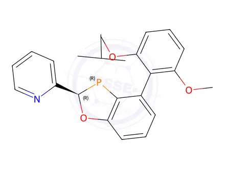 Chemical structure of 2-((2S,3S)-3-(tert-butyl)-4-(2,6-dimethoxyphenyl)-2,3-dihydrobenzo[d][1,3]oxaphosphol-2-yl)pyridine