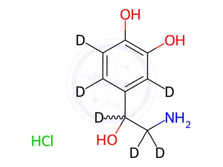 Chemical structure of DL-Norepinephrine-[D6] hydrochloride