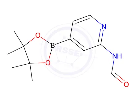 Chemical structure of N-(4-(4,4,5,5-Tetramethyl-1,3,2-dioxaborolan-2-yl)pyridin-2-yl)formamide