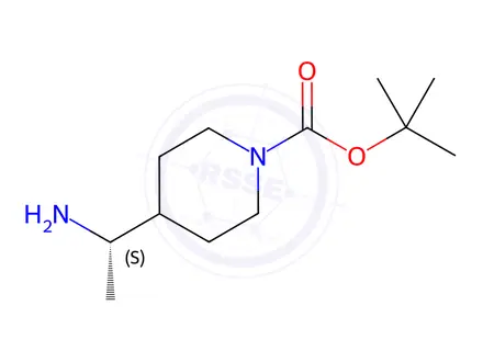 Chemical structure of (S)-1-Boc-4-(1-aminoethyl)piperidine